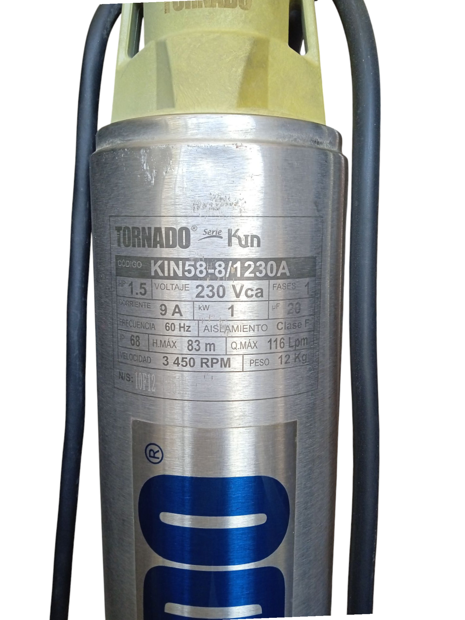 BOMBA SUMERGIBLE KIN58-8/1115 1.5 HP 0.8 KW 1.25